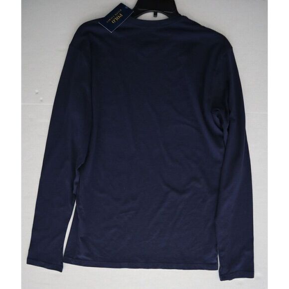 Polo Ralph Lauren PL91RL Men's Sz M Blue Logo Graphic Crew-Neck L/S Lounge Shirt - Picture 6 of 6
